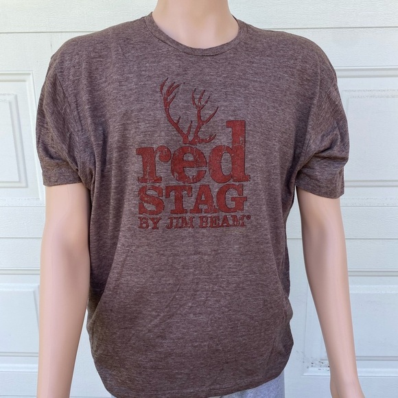Red Stag by Jim Beam Brown T-Shirt, XL - Picture 1 of 5